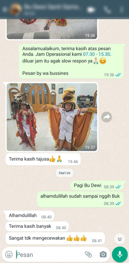 Testimoni cutomer tajusa - MASKOT ANAK