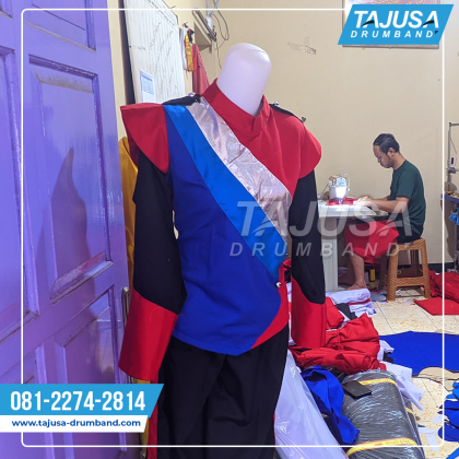 baju pasukan warna merah biru silver dan hitam