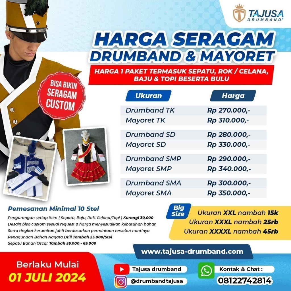 harga seragam drumband