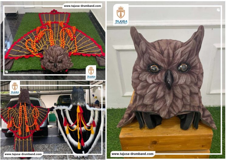 Maskot Burung Hantu Cokelat Realistis